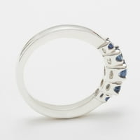 Britanci izrađeni klasični čvrsti 10k bijeli zlatni prirodni prsten sa šljunkom - Opcije veličine -