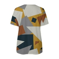 Ženska ljetna majica Casual Okrugli izrez Modni temperament Nepravilni geometrijski ispis polica sa