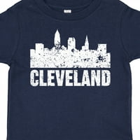 Inktastična Cleveland Skyline Grunge poklon mališač majica ili majica mališana