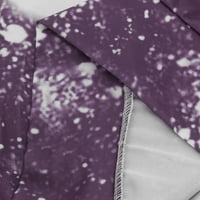 Gotyou Žene Casual Okrugli vrat tiskani pulover dugih rukava Top Purple 2xl
