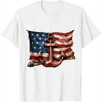 USA zastava za sidrenje američkim mornarskim dane poklone Stilska majica za žene - Trendi grafički tisak