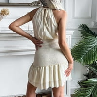 Ernkv ženska mini linijska klirenca za haljinu Slijetna boja ljetna plaža Halter haljina odmor Elastic