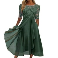 Ljetne haljine za prodaju za žene plus veličine kratkih rukava Čvrsta boja čipka čipke čipke šifonske