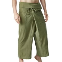 Teretne hlače za muškarce čišćenje muškaraca modne čvrste povremene elastične pojaseve džepne pantalone