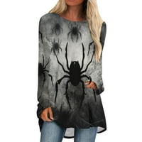 Moda plus veličina Ženska ležerna majica sa dugim rukavima Halloween tiskana