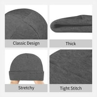 Knit Beanie Hat-Curd koji trči zimske kape Mekane tople klasične šešire za muškarce Žene Ljudi Fitness