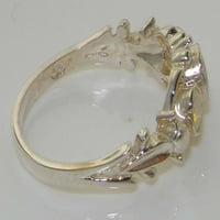 Britanci napravio je 18k bijeli zlatni prirodni prsten ženske žene - Opcije veličine - veličine za dostupnost