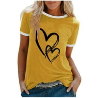 Wefuesd T majice za žene Ženska moda Ležerna štampa O-izrez Loose kratkih rukava Majica Pulover vrhovi