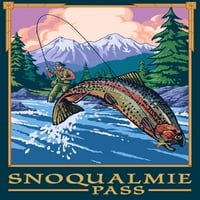 FL OZ Keramička krigla, Snoqualmie Pass, Washington, ribolov Fly, rublja, perilica za suđe i mikrovalna