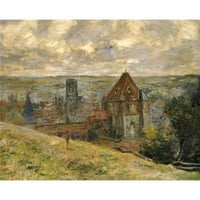 Monet, Claude Crni moderni uokvireni muzej umjetnički print pod nazivom - Dieppe