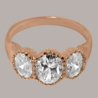 Britanci napravio 9K ružičastog zlata sintetički kubični prsten za angažiranje žena - Veličine opcije