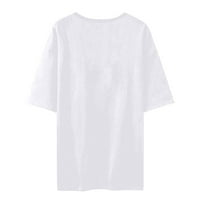 Ženski bluze Ženski dan ul Patrickov dan Print okrugli vrat Majica kratkih rukava Bijeli XXL