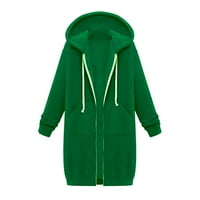 Zimska odjeća za žene Modni topli kaputi Casual Fuzzy fleece jakne duksevi Pulover plus veličine Plišani vrhovi zimski kaputi dugi rukav topli odjećni kaputi zeleni l