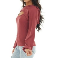 Dame Turtleneck Pamuk Casure Pulover Pulover Solid Bool Dukserirg Hollow Hoodie Top Hot6SL868563
