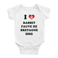 Heart Basset Fauve de Bretagne Pas Funny Slatko Baby Romper