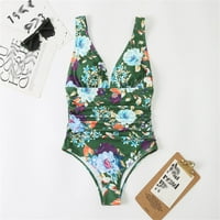 Utoimkio Ženski jedno kupaće kupaće kostim za kupanje V-izrez za žene za žene Ljetni cvjetni print seksi kupaći kostimi
