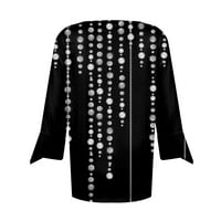 Košulje za čišćenje za žene Ležerne prilike, rukavi ljetni V-izrez modni ispisani labavi fit pulover