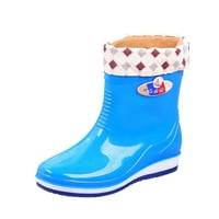 Kišne čizme za žene odrasli Srednje kišne čizme Modne vodene čizme Pamučne podstavljene kuhinjske cipele,