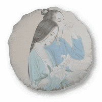 Lily cvjetna ljepotica kineska slikanje okruglo bacanje jastuk za kućni ukras jastuk