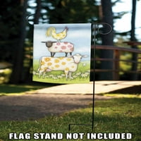 Toland Home Garden Daisy krava i prijatelji Flower Farm Flag dvostrana