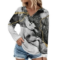 Novi dolasci majice s dugim rukavima za žene začištavanje casual pulover Žene vrhovi grafički otisci