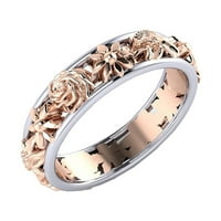 Cara Lady Creative Cvijeće Dvostruka boja Diamond Valentine Poklon prsten kull prsten Diamond Ring Multi-Color