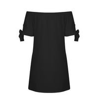 Huachen Women Mini casual haljine od punog od ramena Tunike kratkih rukava labava ljetna majica bluza