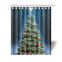 Hellodecor Božićni poklon za odmor zim sretan božićni božićni tuš za zavjese od poliestera tkanina kupaonica ukrasna veličina zavjesa