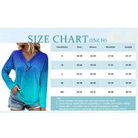 Smanjeni ženski vrhovi za jesen dugih rukava labav pulover bluze V-izrez grafički otisci ženske bluze