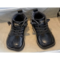 Gomelly Girls Comfort cipele prozračne čipke gore čizme za gležnjeve hodajuća školska casual kvadratni vrat čizma crna 27