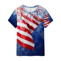 Majice B91XZ Plus za žene HIrts za žene Vintage Dan nezavisnosti Ispis Tes Tes Torbi Poklon košulja TOP 4. srpnja Odjeća Plava L