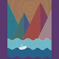 Geometrijske planine i valovi V Muški ugljen Heather Grey Graphic Tee - Dizajn od strane ljudi 3xl
