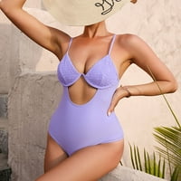 Hoksml skroman kupaći kostim, ženska seksi solidna šuplje kostim V-izrezom