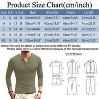 Košulje za MAN Solid Boja dugih rukava V izrez Tanak dugmeta modne udobne bluze majice za muškarce