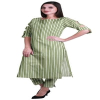 Moomaya 2-komadni ženski pamuk otisnut kurta pant set indijski haljina etnički set