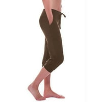 Tajice sa džepom za žene Slim Fit Elastic Lowine zavoji Yoga Hlače Modni rasteznite vježbanje Capris