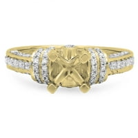 0. Carat 10k žuti zlatni okrugli bijeli dijamantski ženski montirati prsten za angažman