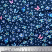 Soimoi baršun tkanina leptir i cvjetni cvjetni tiskani tkaninski dvorište širom