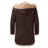 FESFESFES Fleece kaput za muške zimske modne modne fleke traper jakne Stretch operene traper top jakna