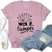 Košulje za žene Žene Ljetno pismo tiskane tenske ljetne slatke majice bluza ružičaste s