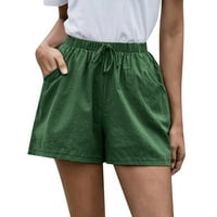 WEFUESD Hlače za žene Ženske labave ležerne kratke hlače Široke kratke hlače Ženske kratke hlače Zelena