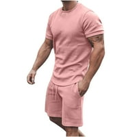 Muške ljetne košulje od outfit s kratkim rukavima i kratke hlače, ležerne ličnosti Sport Sport Solid