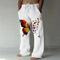 Muška modna ležerna posteljina posteljina u glavnim hlačama Velike veličine hlače casual pantalone za