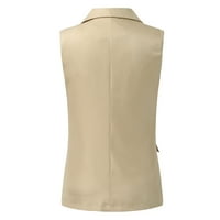 Ženski prsluk Ležerne bluže otvorene radne kancelarijske jakne od rukava bez rukava, jakne za žene i