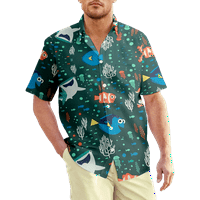 Pronalaženje grafičke havajske majice Dory Muška havajta, pronalaženje Nemo casual gumba niz majicu