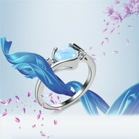Opalni prsten okrugli Opal bijeli kamen ručni modni prsten