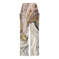 SHOMPORT široke pantalone za noge za žene Ležerne prilike ljetne elastične visoke struk Palazzo hlače