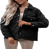 Dabuliu ženska jesenska i zimska puna boja gumb s dugim rukavima pamučna jakna dolje jakna Women plus