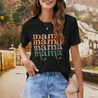 SunhillsGrace majice za žene mama majica moda grafička majica sa slobodnim dijelom ljetnih vrhova Cvjetni