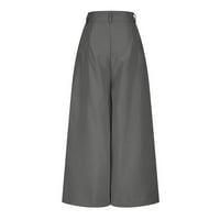 Zkozptok pantalone za žene Ležerne prilike sa čvrstim visokim strukom Široke pantalone Pocket modni